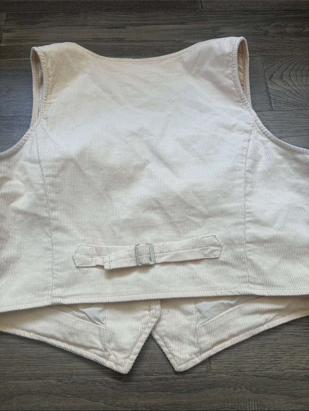 Levi's | Vintage Inspired Tailored Corduroy Vest in Ivory Cream Size Large - Picture 14 of 15